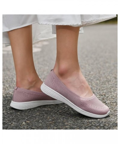 Women's Flats Casual Shoes Slip on Walking Shoes-Lightweight Low-Top Knit Loafer Sneaker 2235/Pink $11.60 Athletic Shoes