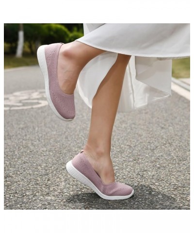 Women's Flats Casual Shoes Slip on Walking Shoes-Lightweight Low-Top Knit Loafer Sneaker 2235/Pink $11.60 Athletic Shoes