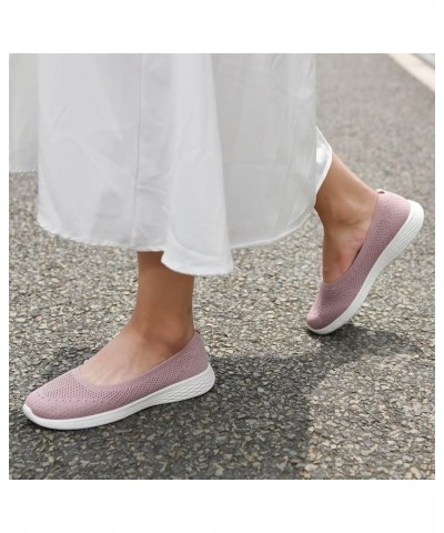 Women's Flats Casual Shoes Slip on Walking Shoes-Lightweight Low-Top Knit Loafer Sneaker 2235/Pink $11.60 Athletic Shoes