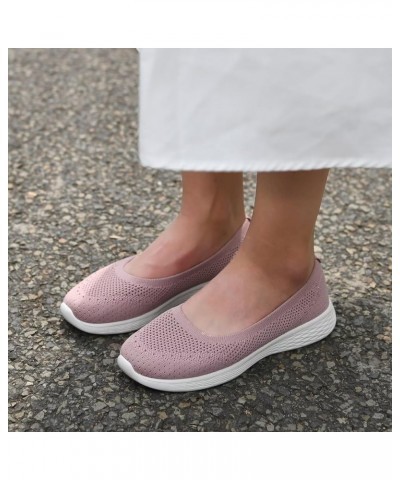 Women's Flats Casual Shoes Slip on Walking Shoes-Lightweight Low-Top Knit Loafer Sneaker 2235/Pink $11.60 Athletic Shoes