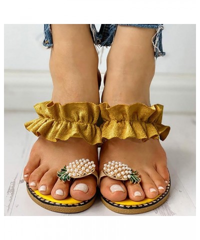 Beige Flip Flops Women Dressy Open Toe Slippers For Womens Sandals Beach Sandals Women Sandals Comfortable Sa H-yellow $17.61...