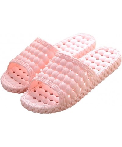 Womens Mens Indoor Bathroom Shower Solid Slide-on Slippers Poolside Shoes Pink $9.00 Slippers