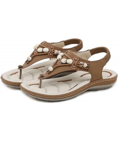 sandals women strappy, Women's Fashion Casual Flats Rhinestone Round Toe Sandals Buckle Strap Sandals Z 04-brown $12.46 Sandals