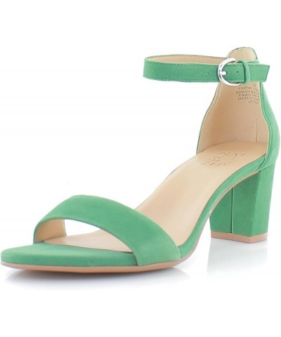 Women Vera Ankle Strap Heel Sandals Green $48.28 Sandals