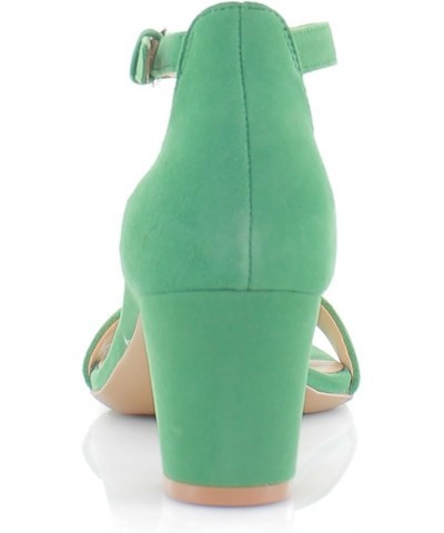 Women Vera Ankle Strap Heel Sandals Green $48.28 Sandals