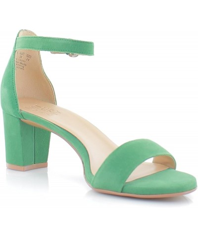 Women Vera Ankle Strap Heel Sandals Green $48.28 Sandals