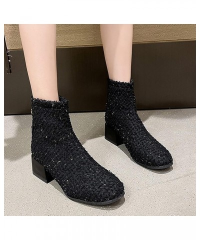 Women's Chelsea Bootie Chelsea Boot Low Heel Zipper Glitter Soft Ankle Womens Fashion Zipper in Custom Ladies Walking Boots S...