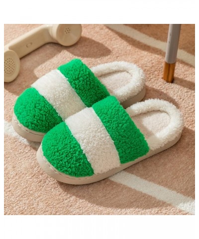 Costumes House Slippers for Women Men Colorful Warm Cotton Home Slippers Leisure Fall Winter Loungewear B-green $9.39 Slippers