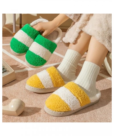 Costumes House Slippers for Women Men Colorful Warm Cotton Home Slippers Leisure Fall Winter Loungewear B-green $9.39 Slippers