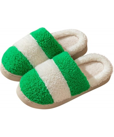 Costumes House Slippers for Women Men Colorful Warm Cotton Home Slippers Leisure Fall Winter Loungewear B-green $9.39 Slippers