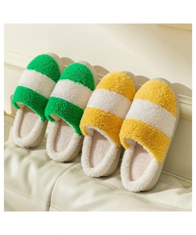 Costumes House Slippers for Women Men Colorful Warm Cotton Home Slippers Leisure Fall Winter Loungewear B-green $9.39 Slippers