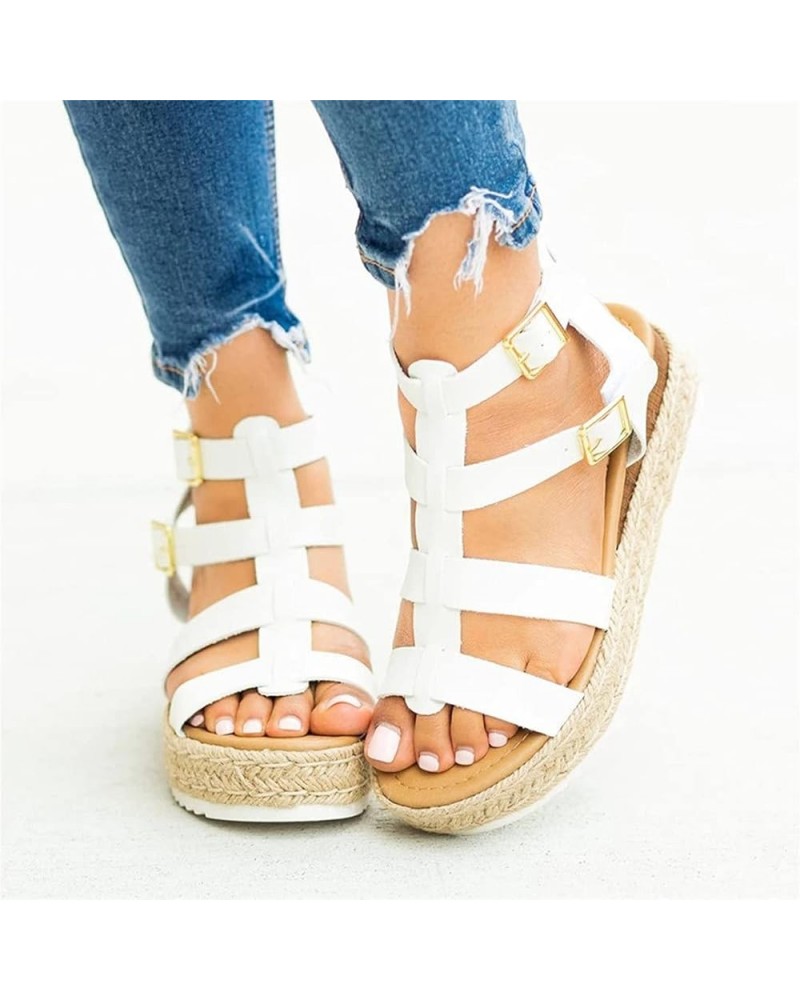 Platform Wedges Slippers Women Sandals 2021 New Female Shoes Fashion Peep Toe Anti-Slip Shoes 43 White $18.45 Sandals