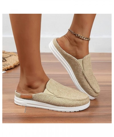 Women's Garden Clogs Sandals Casual Flats Canvas Slippers Slip on Mules Sneakers Loafer Shoes Summer Indoor Outdoor Anti-Slip...