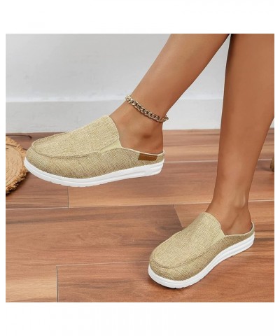 Women's Garden Clogs Sandals Casual Flats Canvas Slippers Slip on Mules Sneakers Loafer Shoes Summer Indoor Outdoor Anti-Slip...