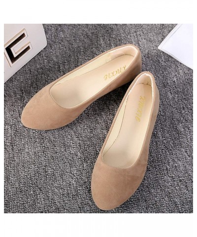 Women Girls Solid Big Size Slip On Flat Shallow Comfort Casual Single Shoes Womens Sandal Shoes (Wine, 6) Khaki 6.5-7 $10.00 ...