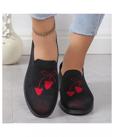 New Comfortable and Fashionable Round Toe Mesh Low Heel Versatile Casual Shoes Earth Casual Shoes for Women Black $14.30 Athl...