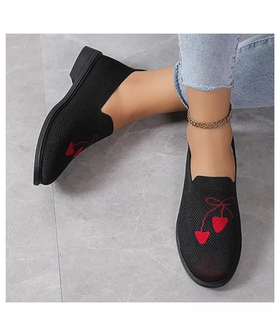 New Comfortable and Fashionable Round Toe Mesh Low Heel Versatile Casual Shoes Earth Casual Shoes for Women Black $14.30 Athl...