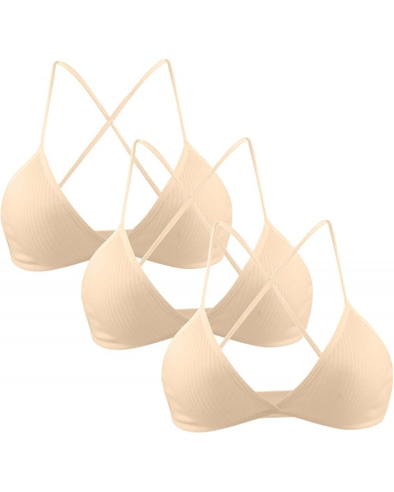 Out Bandage Elastic Hollow Girl Sexy Cage Halter Women Bra Strappy Bra Sexy Costume for Women Beige-h $8.72 Athletic Shoes