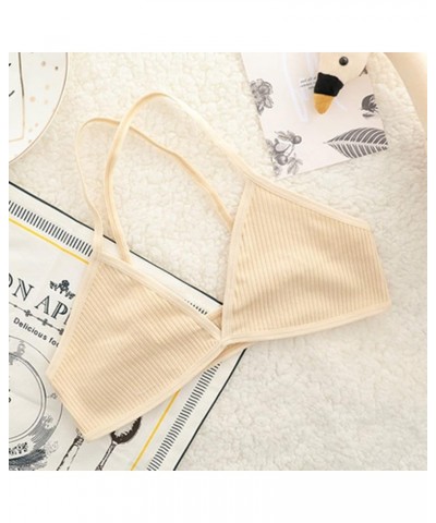 Out Bandage Elastic Hollow Girl Sexy Cage Halter Women Bra Strappy Bra Sexy Costume for Women Beige-h $8.72 Athletic Shoes