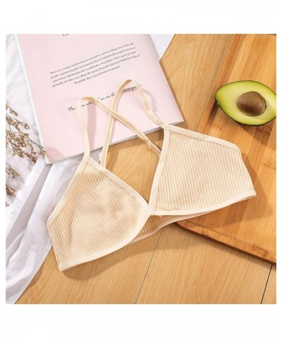 Out Bandage Elastic Hollow Girl Sexy Cage Halter Women Bra Strappy Bra Sexy Costume for Women Beige-h $8.72 Athletic Shoes