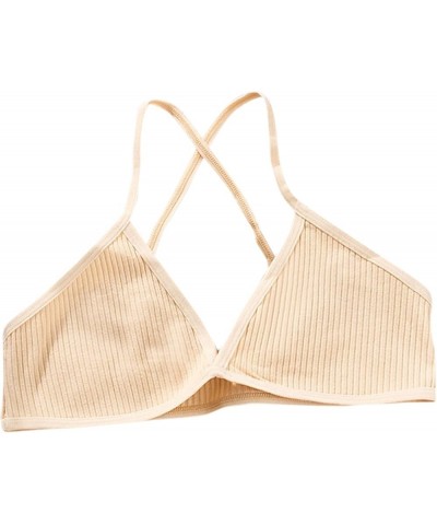 Out Bandage Elastic Hollow Girl Sexy Cage Halter Women Bra Strappy Bra Sexy Costume for Women Beige-h $8.72 Athletic Shoes