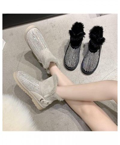 Fashion Crystal Snow Boot Woman Snow Boots Keep Warm Thick Winter Shoes Non Slip Platform Waterproof Outdoor Ankle Boots (Col...