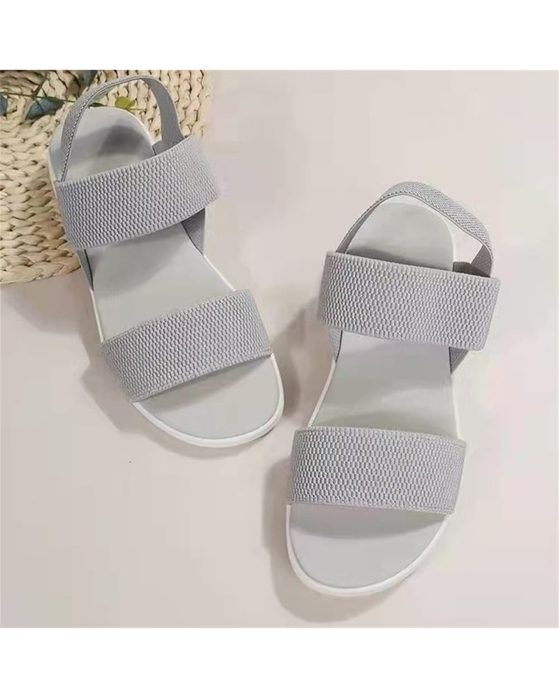 Womens Summer Mesh Sport Sandals Comfy Knit Low Heel Slingback Sandals Casual Open Toe Fish Mouth Sandals Ladies Slip on Walk...