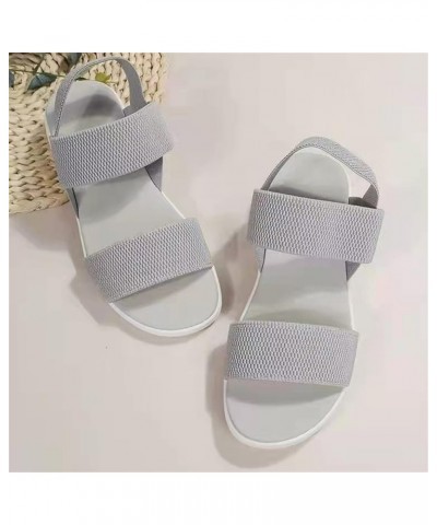 Womens Summer Mesh Sport Sandals Comfy Knit Low Heel Slingback Sandals Casual Open Toe Fish Mouth Sandals Ladies Slip on Walk...