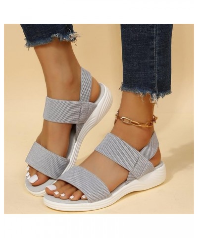 Womens Summer Mesh Sport Sandals Comfy Knit Low Heel Slingback Sandals Casual Open Toe Fish Mouth Sandals Ladies Slip on Walk...