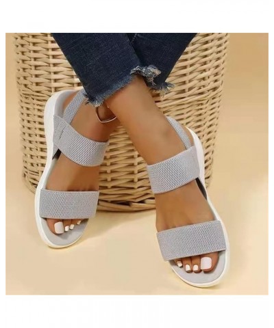 Womens Summer Mesh Sport Sandals Comfy Knit Low Heel Slingback Sandals Casual Open Toe Fish Mouth Sandals Ladies Slip on Walk...