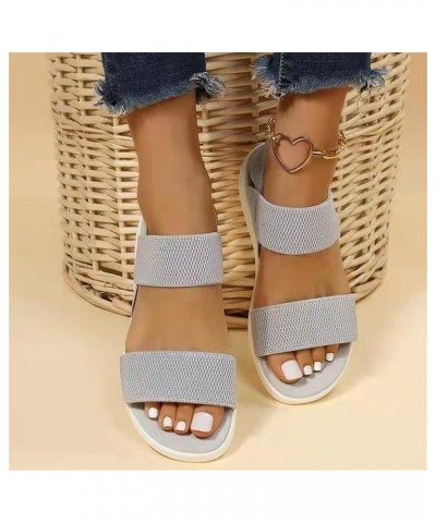 Womens Summer Mesh Sport Sandals Comfy Knit Low Heel Slingback Sandals Casual Open Toe Fish Mouth Sandals Ladies Slip on Walk...