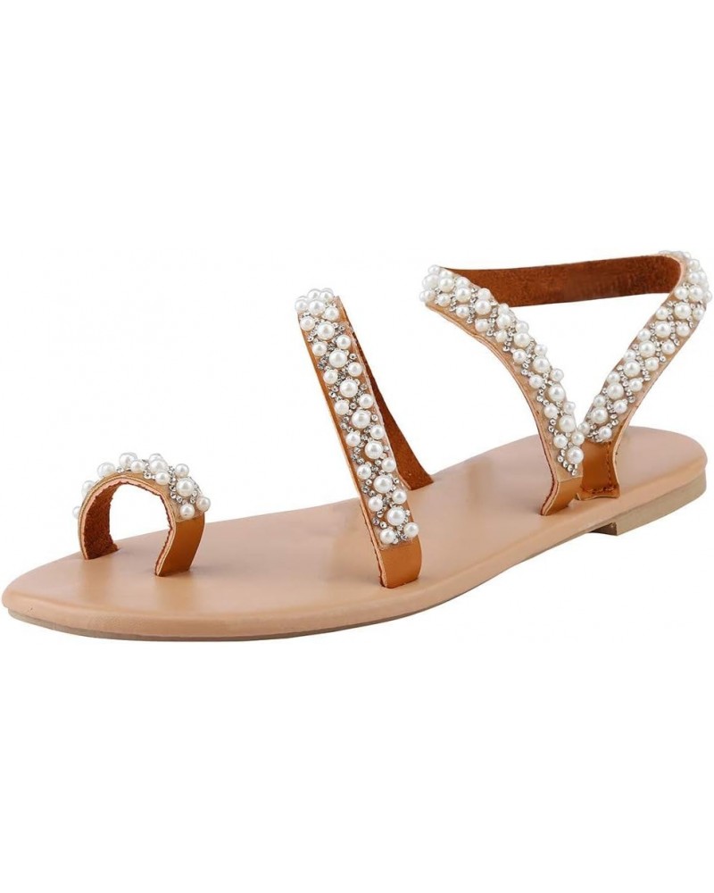 Women Comfy Orthotic Casual Dressy Flat Sandals Buckle Ankle Strap Open Toe Summer Chunky High Heels Shoes 135-ibzwp-brown-2 ...