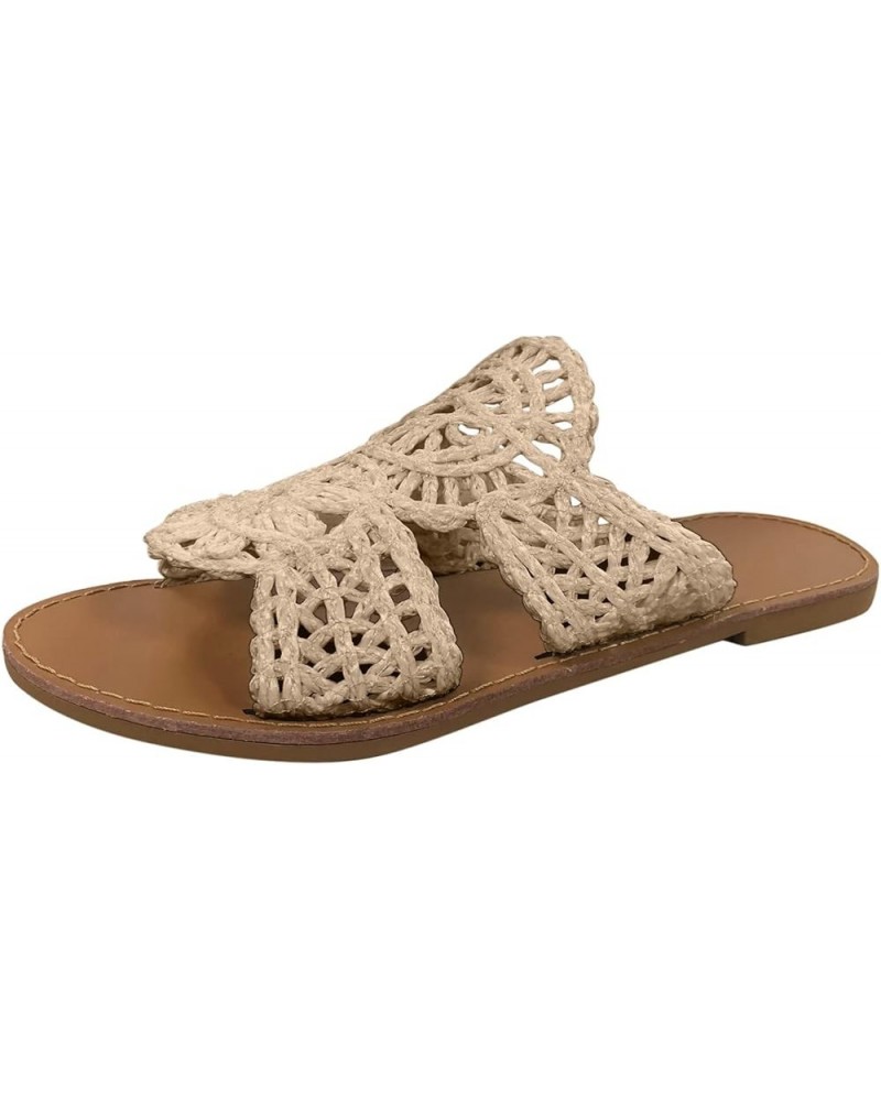 Woven Casual Toe Shoes Fashion Breathable Slippers Cloth Open Women's Hollow Women's sandals Women's Slippers Size 9 Moccasin...