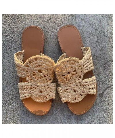 Woven Casual Toe Shoes Fashion Breathable Slippers Cloth Open Women's Hollow Women's sandals Women's Slippers Size 9 Moccasin...