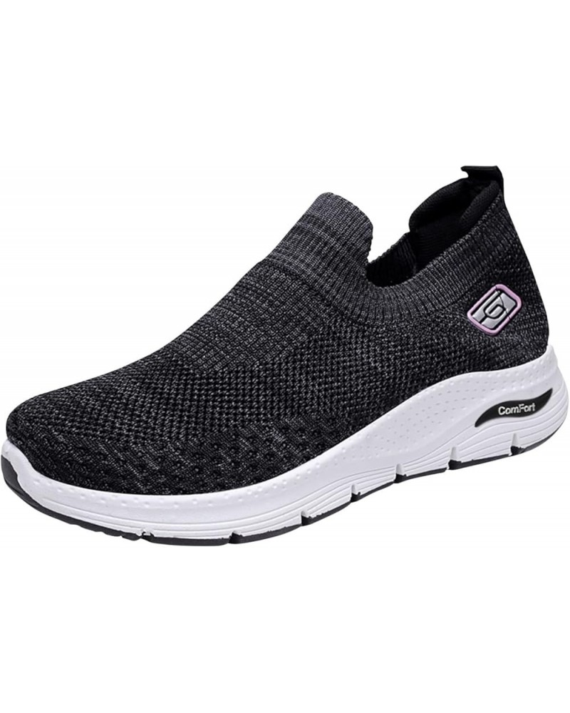 Athletic Training Shoes Womens Fashion Sneakers Women' Loafers & Slip-Ons Womens Slip on Sneakers Plaid Flats Black $16.47 At...