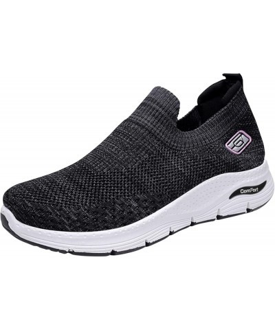 Athletic Training Shoes Womens Fashion Sneakers Women' Loafers & Slip-Ons Womens Slip on Sneakers Plaid Flats Black $16.47 At...