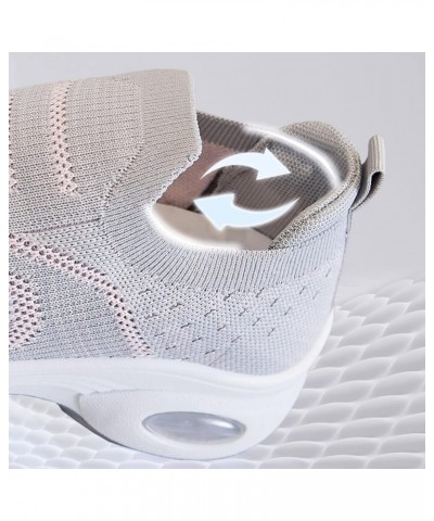 Fashion Women Mesh Casual Slip-On Sport Shoes Runing Breathable Shoes Sneakers Z 12-grey $24.15 Athletic Shoes