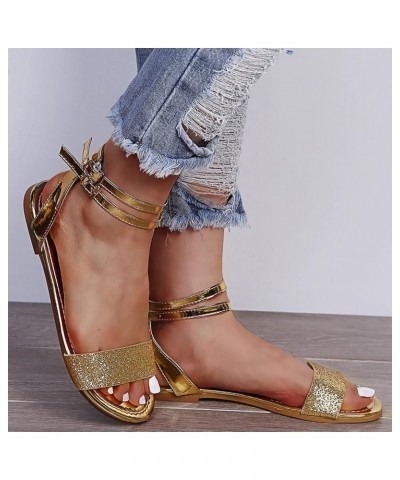 Lace Up Sandals Womens Sandals Solid Color Pearl Rhinestone Set Toe Roman Shoes Z 02-gold $15.74 Sandals