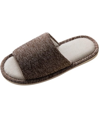 Slippers for Women Indoor and Outdoor Solid Linen House Slippers Shoes Non-Slip Mules Thick Sole Casual Shoes J Coffee $13.20...