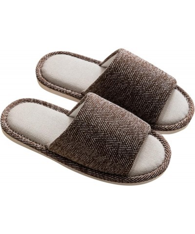 Slippers for Women Indoor and Outdoor Solid Linen House Slippers Shoes Non-Slip Mules Thick Sole Casual Shoes J Coffee $13.20...