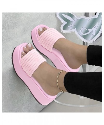 Womens Sandals With Arch Support, Women's Strappy Wedge Sandals for Women Heeled Wedding Dress Shoes Pink $21.35 Sandals