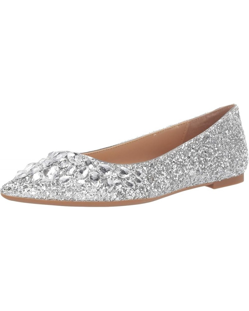 Jewel by Badgley Mischka Women's Ulanni Ballet Flat Silver Glitter $32.39 Pumps