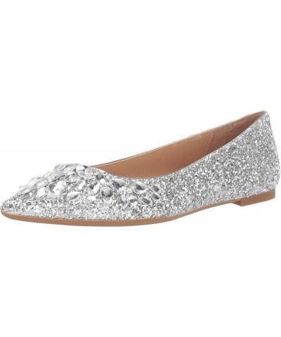 Jewel by Badgley Mischka Women's Ulanni Ballet Flat Silver Glitter $32.39 Pumps