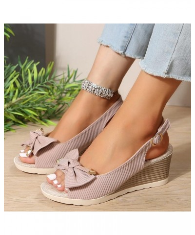 Memory Foam Sandal Slippers for Women Flower Decor Pointed Toe Slip on Flat Bottomed Sandals Casual Walking Pink-b $19.04 San...