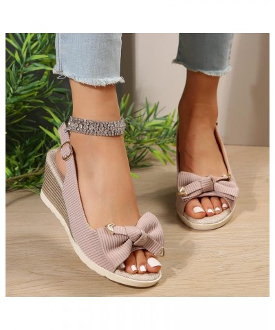 Memory Foam Sandal Slippers for Women Flower Decor Pointed Toe Slip on Flat Bottomed Sandals Casual Walking Pink-b $19.04 San...