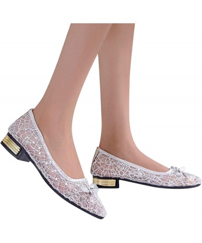 Women Cute Slip-On Ballet Shoes Soft Solid Classic Pointed Toe Flats Flat Heel Pumps Women's Wide Flat Shoes Z-02 Silver $15....