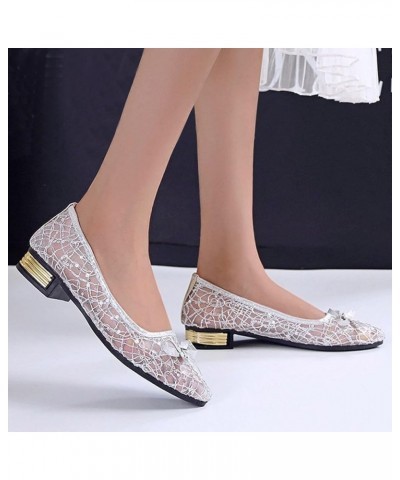 Women Cute Slip-On Ballet Shoes Soft Solid Classic Pointed Toe Flats Flat Heel Pumps Women's Wide Flat Shoes Z-02 Silver $15....