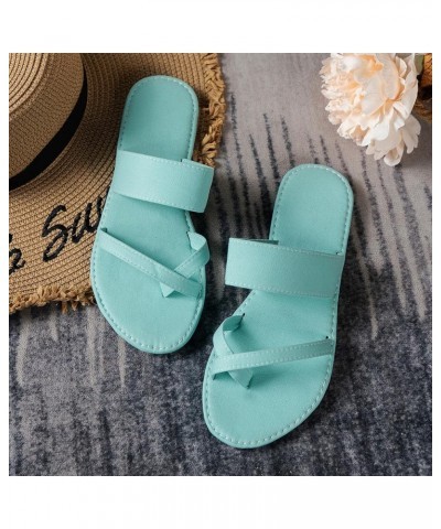 Flip Flops For Womens Shower Sandals For Women Slides Dress Flats For Women Platform Beach Sandals Women Flat Mint Green-a $1...