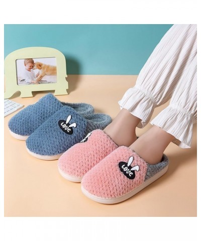 Ladies Low Heel Slippers Women Slippers Home Warm Cotton Slippers Winter Fashion Cute Rabbit Ears Print Warm Shoes Pink $14.0...