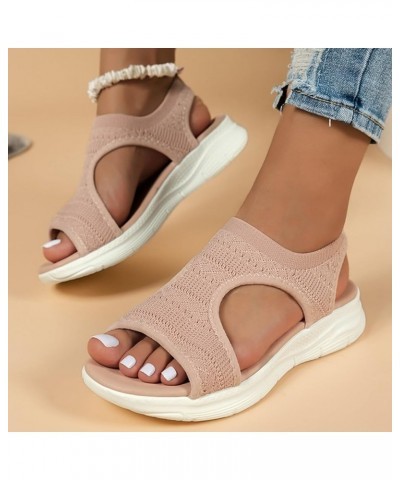 Women Elastic Strappy Round Toe Ankle Strap Summer Low Wedge Sandals Yoga Foam Flip Flops Shoes 148-hyems-red3 $10.97 Outdoor...